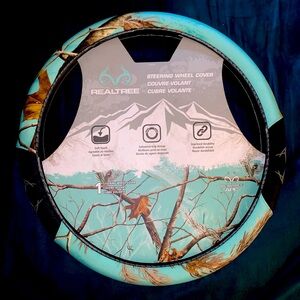 Mint Blue Real Tree Steering Wheel Cover